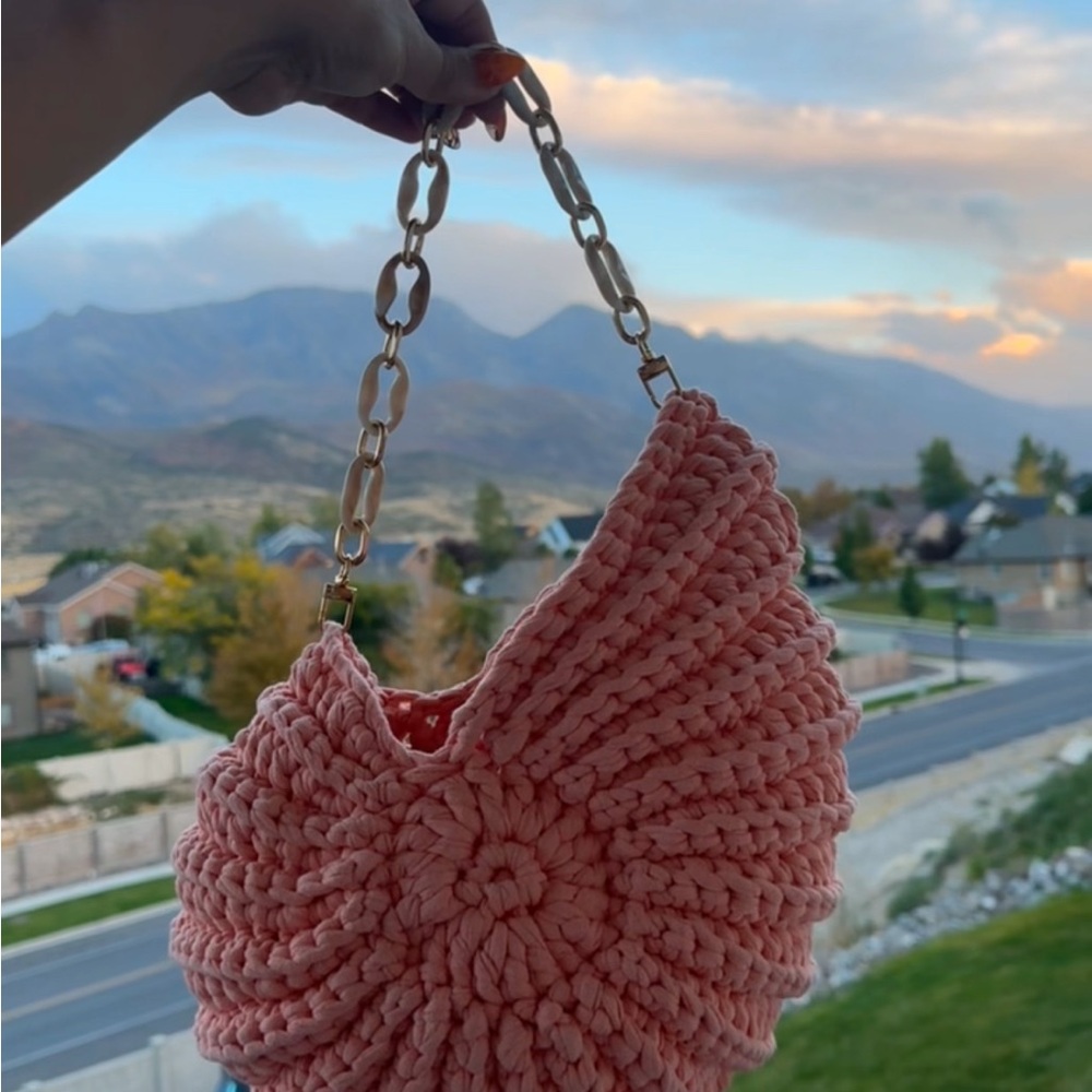 Crochet Shell Bag XL size, Handmade